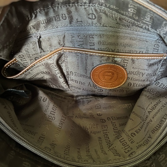 Etienne Aigner Vintage Leather Handbag Double Strap Shoulder Tote Bag - Picture 13 of 15